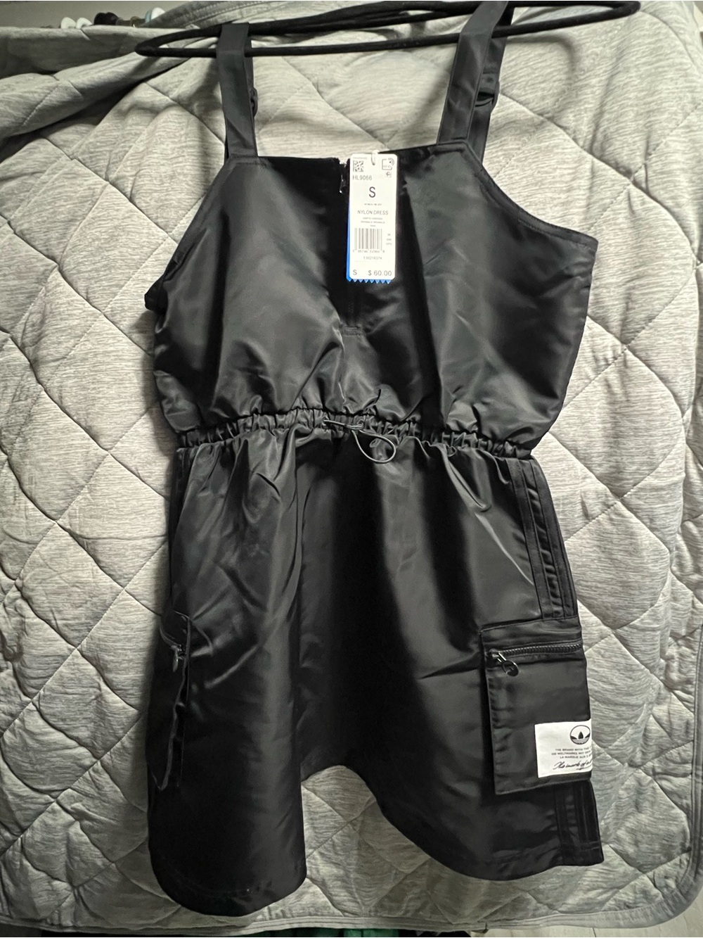 adidas Black Satin Utility Romper